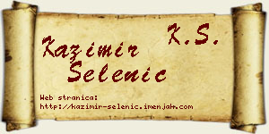 Kazimir Selenić vizit kartica